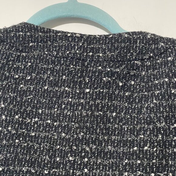 Michael Kors Size S Black & White Tweed Cropped Jacket Goldtone Hardware Pockets - Picture 5 of 12